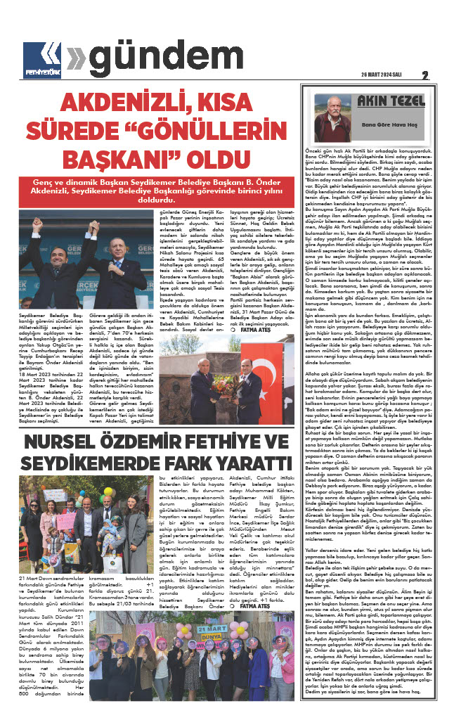 Fethiye Türk Gazetesi 5762.Sayı