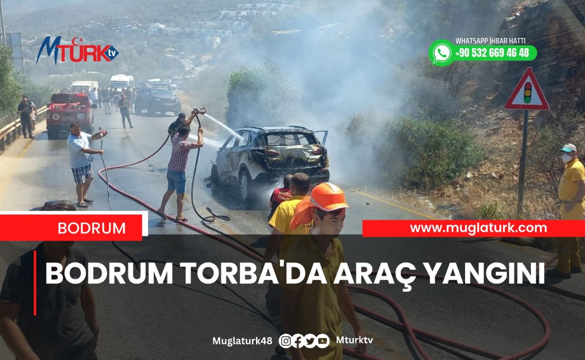 Bodrum Torba'da Araç Yangını