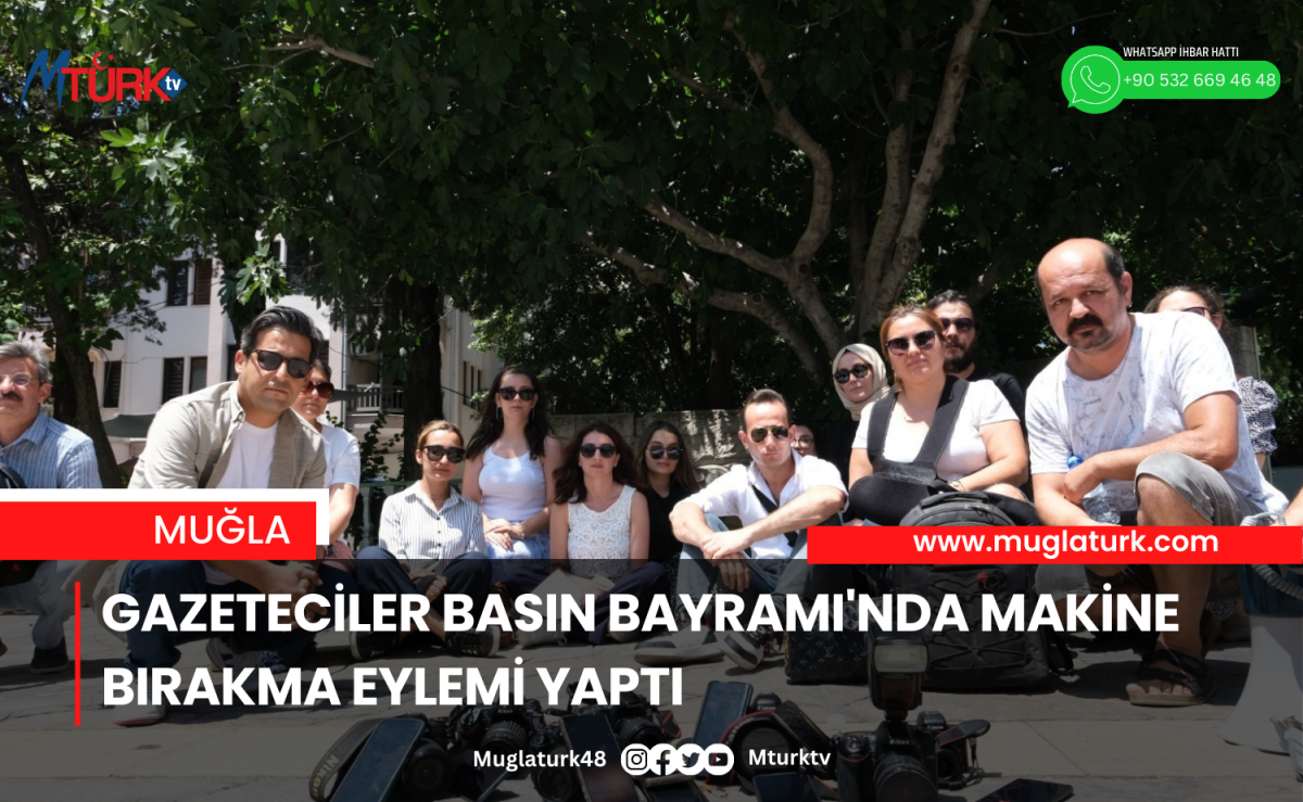 Gazeteciler Basın Bayramı'nda makine bırakma eylemi yaptı