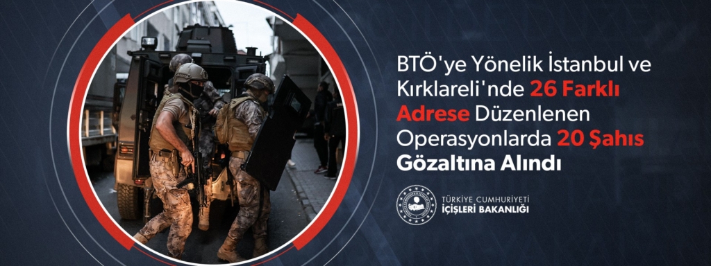 PKK’ya Yönelik 26 Adrese Eş Zamanlı Terör Operasyonu