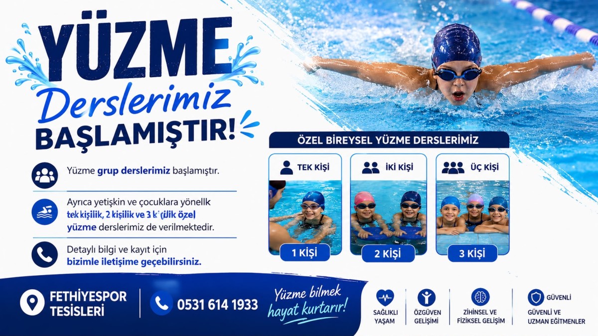 Fethiyespor Tesisleri’nde Yüzme Dersleri Başladı