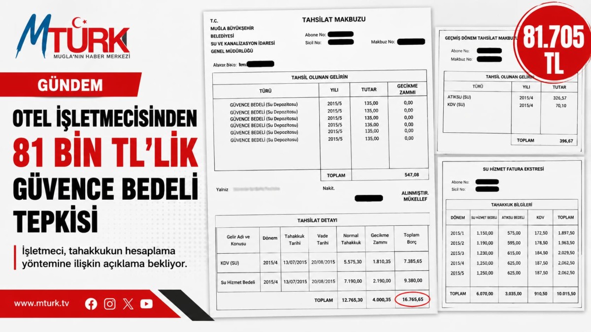 OTEL İŞLETMECİSİNDEN MUSKİ TAHAKKUKUNA TEPKİ:
