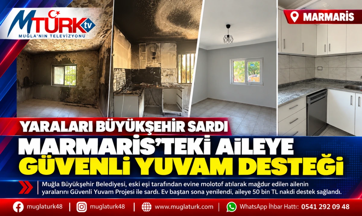 Marmaris'te Molotoflu Saldırı Mağduru Aileye Destek