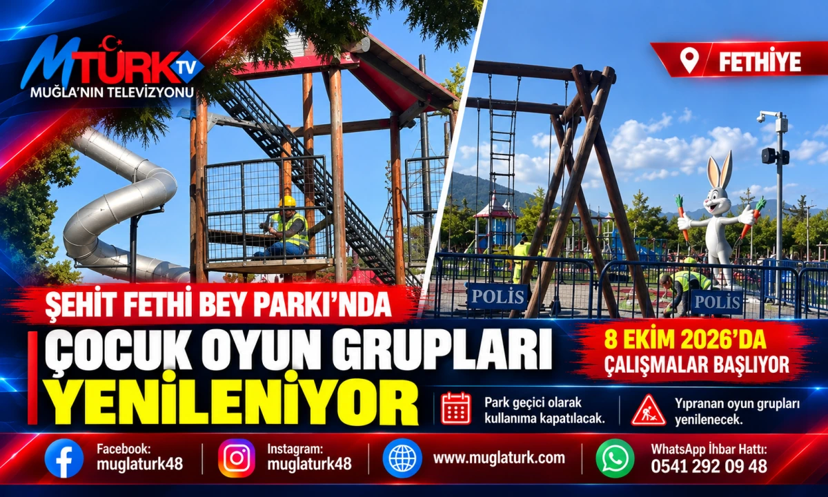 Şehit Fethi Bey Parkı'ndaki Oyun Grupları Yenileniyor
