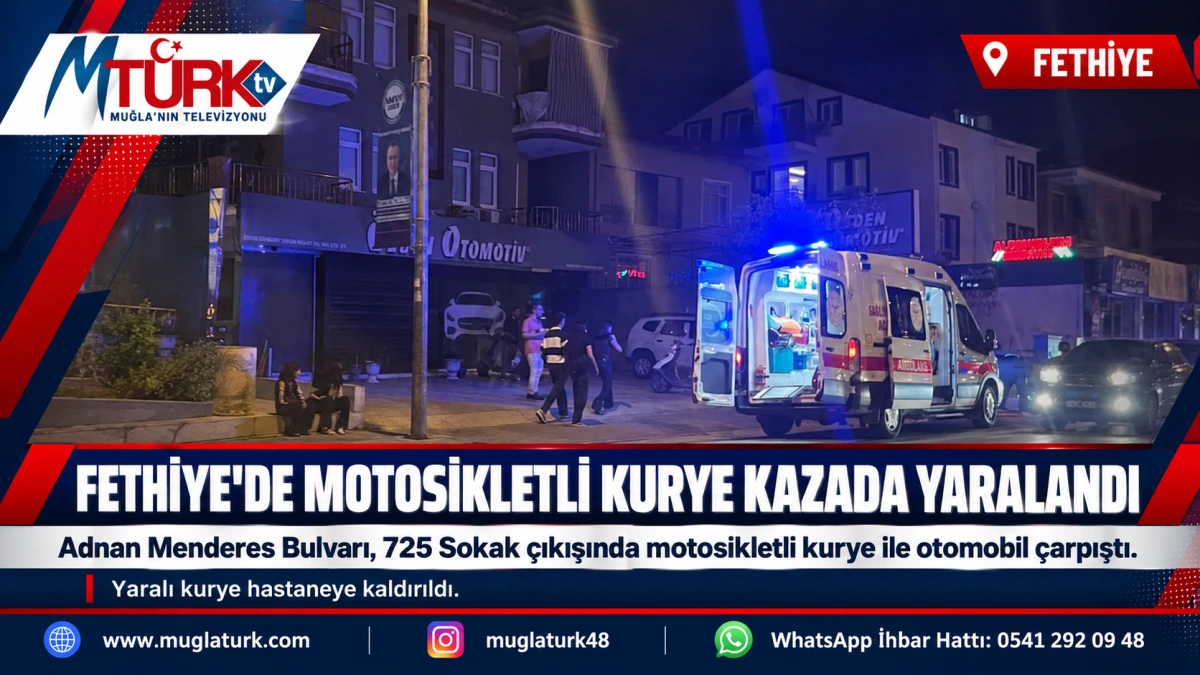 Fethiye’de Motosikletli Kurye Kazada Yaralandı
