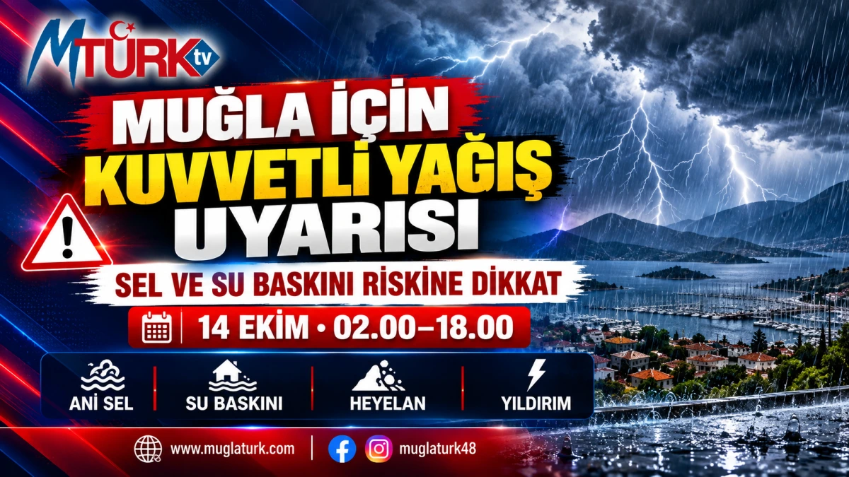 Muğla İçin Kuvvetli Yağış Uyarısı! Sel ve Su Baskını Riskine Dikkat