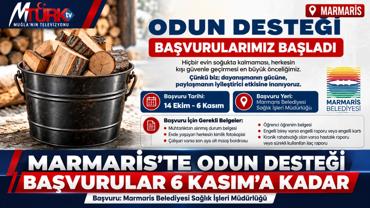 Marmaris Belediyesi Odun Desteği Başvurularını Başlattı