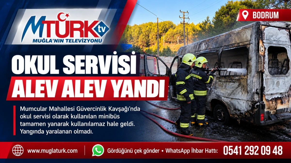 Bodrum’da minibüs yangını: Araç kullanılamaz hale geldi