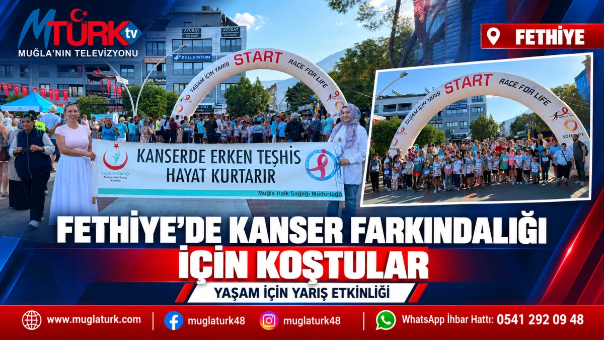 Fethiye'de Kanser Farkındalığı İçin Koştular: 