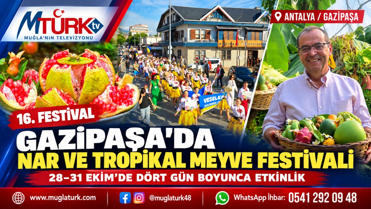 Gazipaşa Nar ve Tropikal Meyve Festivali 28 Ekim’de Başlıyor