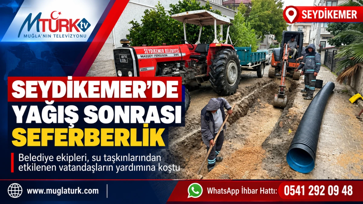 SEYDİKEMER BELEDİYESİ EKİPLERİ YAĞIŞIN ARDINDAN SAHADA