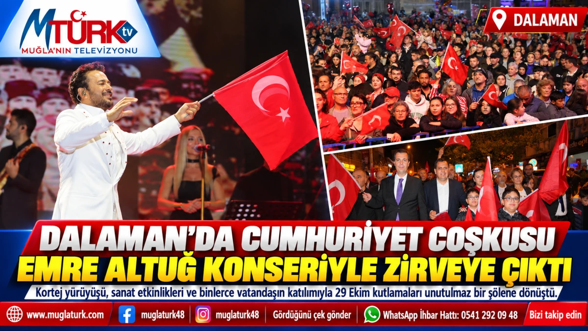 Dalaman’da 29 Ekim Coşkusu: Emre Altuğ Konserine Yoğun İlgi