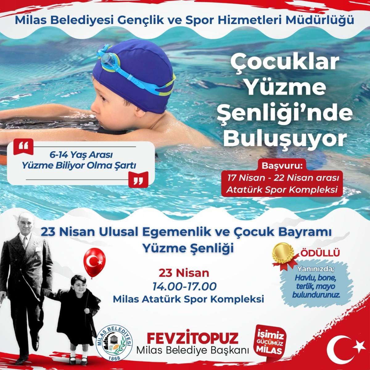 Milas Belediyesi, 23 Nisan’da Çocukları Havuzla Buluşturacak