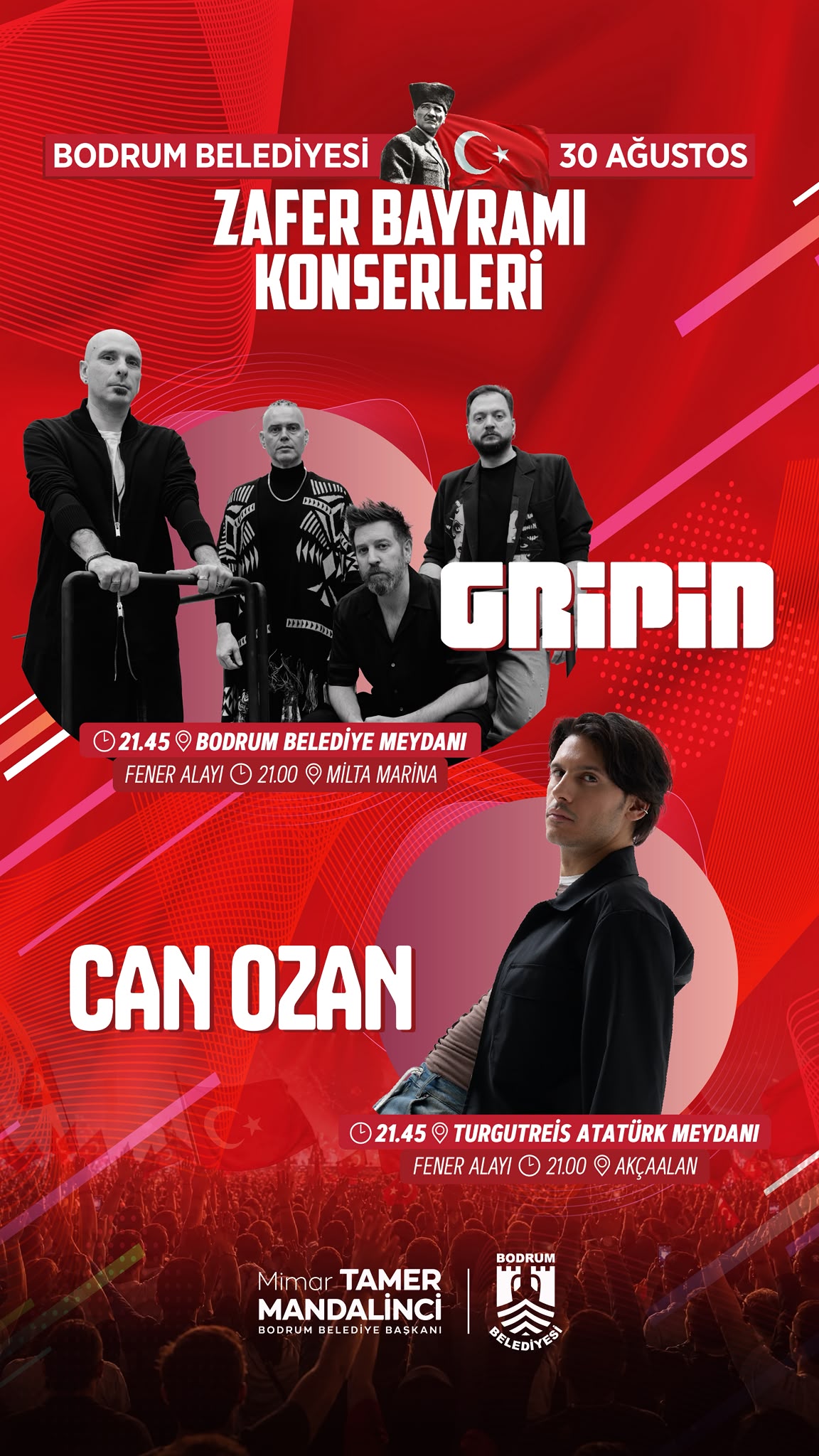 “Bodrum’da Zafer Bayramı Coşkusu Gripin ve Can Ozan’la Dorukta”