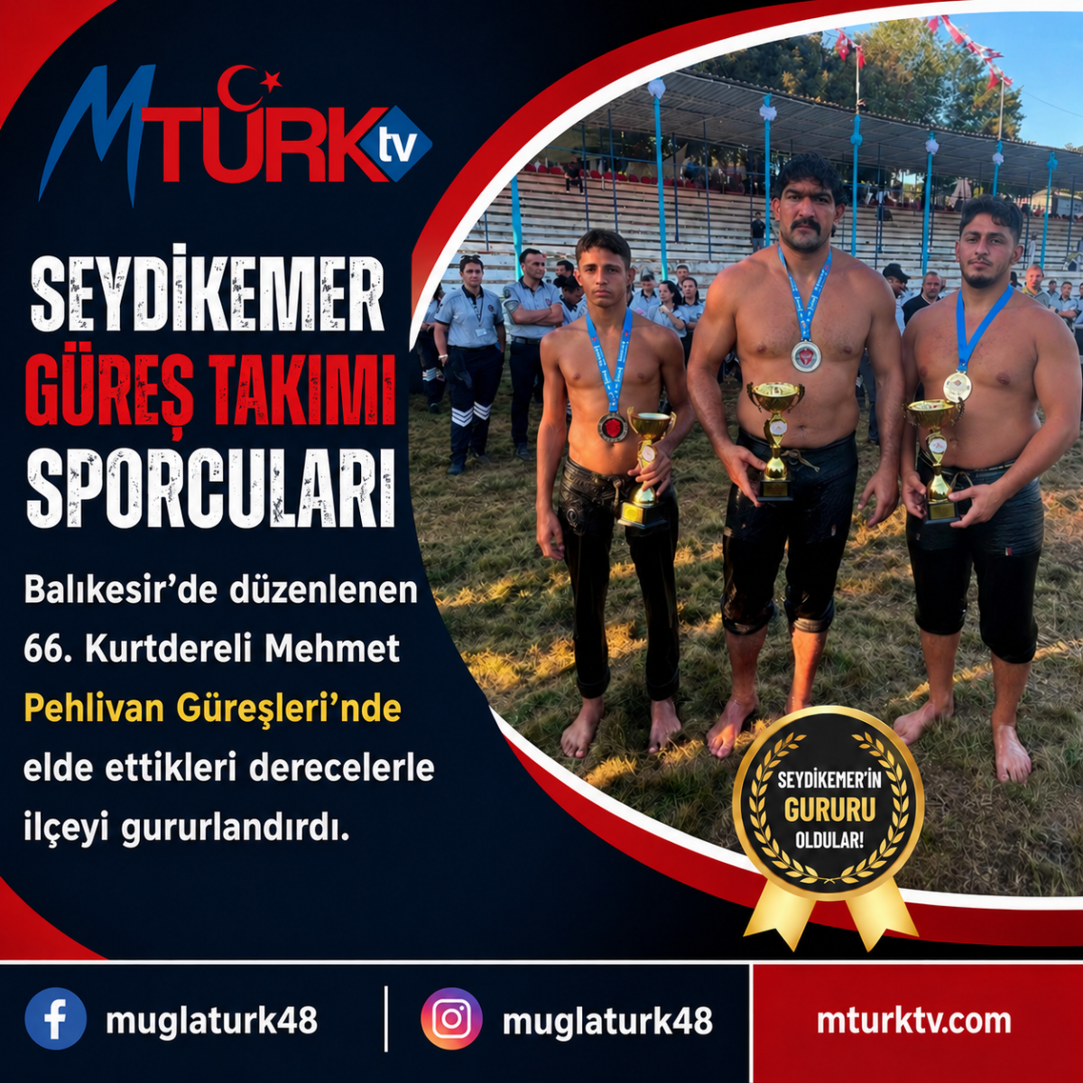 “Seydikemerli Güreşçiler Kurtdereli’de Dereceye Girdi”