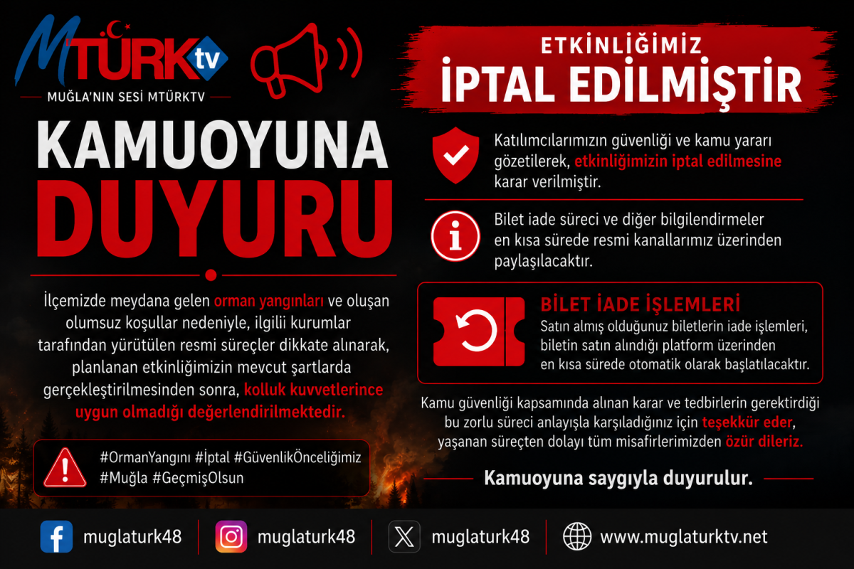 Fethiye'de Etkinlik İptali