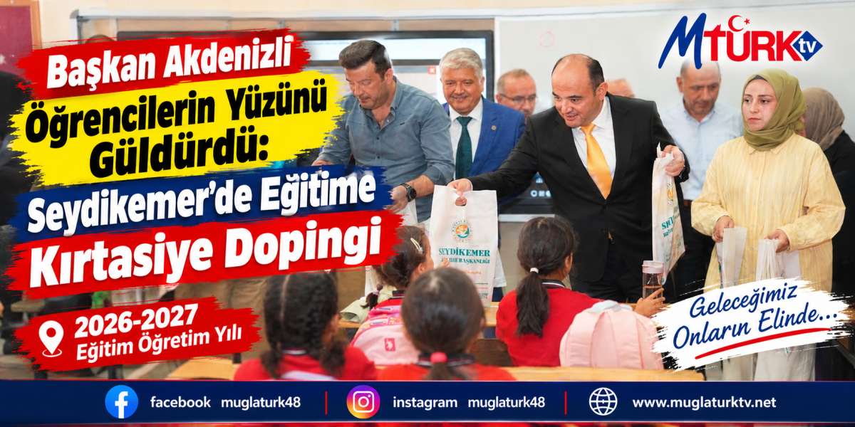 Başkan Akdenizli Öğrencilerin Yüzünü Güldürdü: Seydikemer’de Eğitime Kırtasiye Dopingi