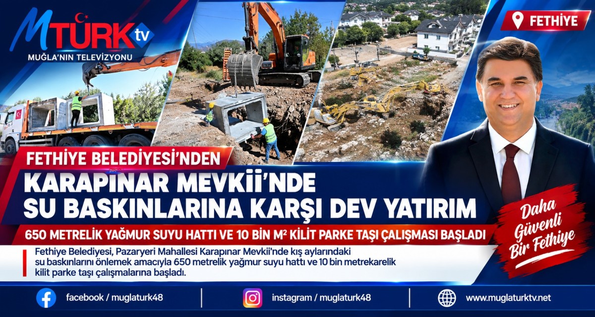 Fethiye Belediyesi'nden Muğla'da Dev Altyapı Hamlesi: 650 Metrelik Yeni Hat