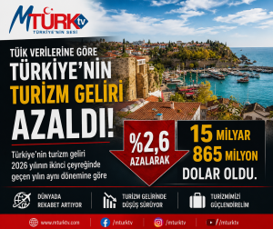 “TÜİK: Turizm Geliri İkinci Çeyrekte 15,9 Milyar Dolar”